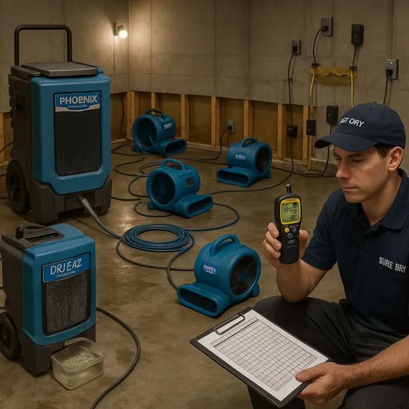 Structural Drying and Dehumidification process in North Bethesda, MD